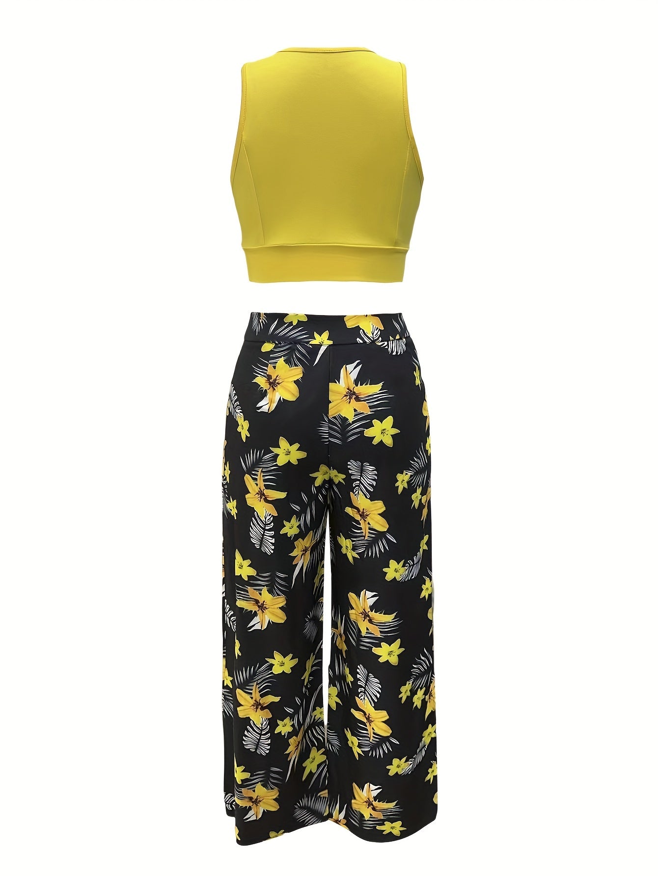 Damen Maxirock mit tropischem Blätterprint und Cut-Out Top – Eleganter Sommer-Look für Freizeit & Urlaub
