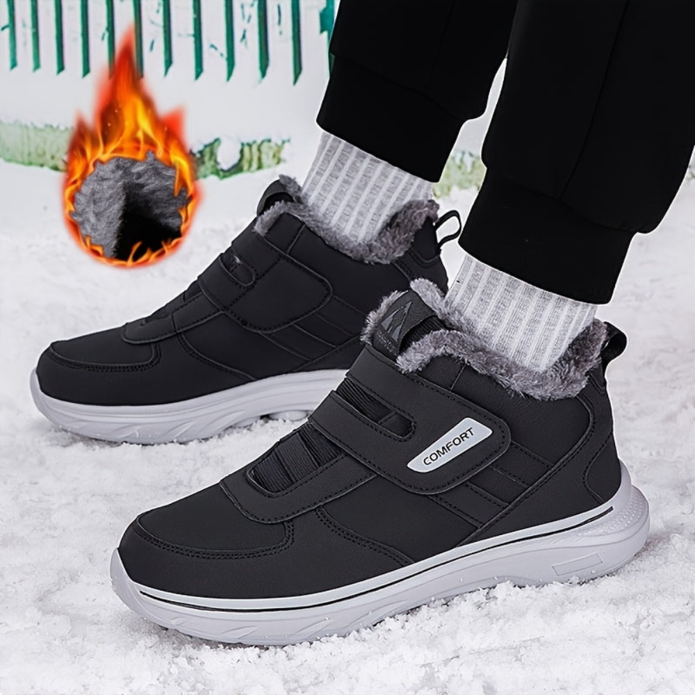 Unisex Winterstiefel mit Klettverschluss Fütterung Warm Schneestiefel Outdoor