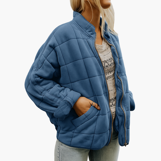 Damen Steppjacke im angesagten Oversize-Look für Herbst und Winter – Modische Freizeitjacke