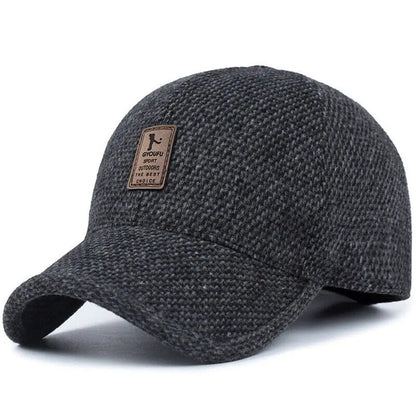 Winter Baseball Cap mit Ohrenklappen Herren Warme Schirmmütze