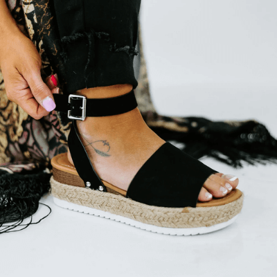 Damen Espadrille Plateau-Sandalen mit Knöchelriemen – Modische Sommerschuhe für Alltag und Urlaub