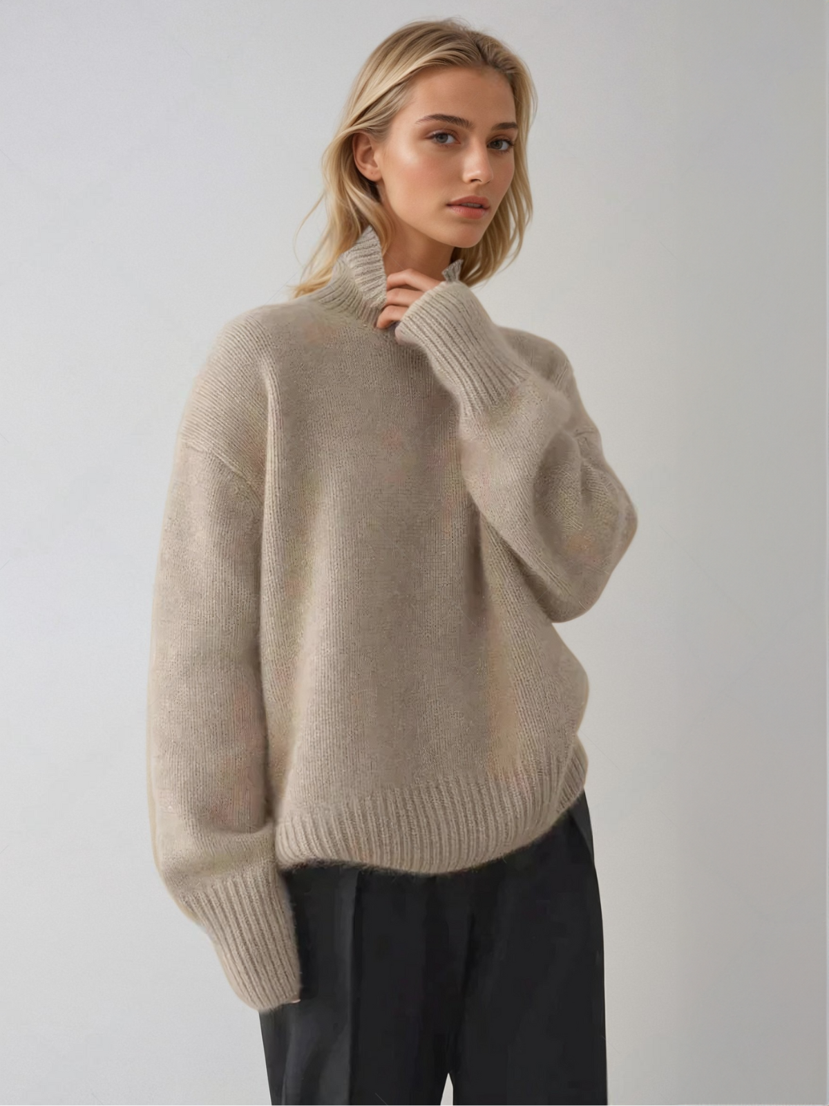 Damen Turtleneck Strickpullover – Moderner Oversized Look für Herbst & Winter