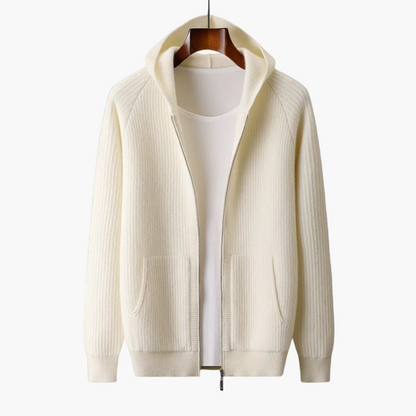 Herren Premium Hoodie Strickjacke – Stilvoller Kapuzenpullover für Alltag und Freizeit