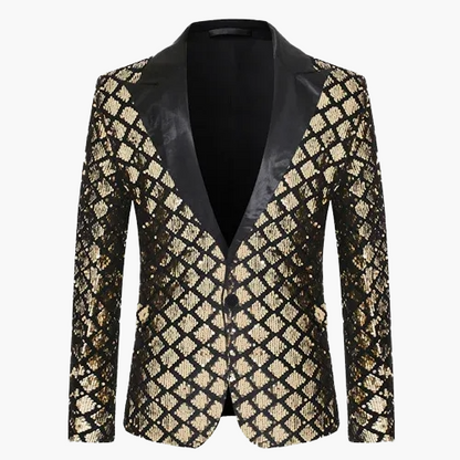 Herren Luxus Pailletten Sakko Blazer für Party und Bühne – Elegantes Glitzer-Design
