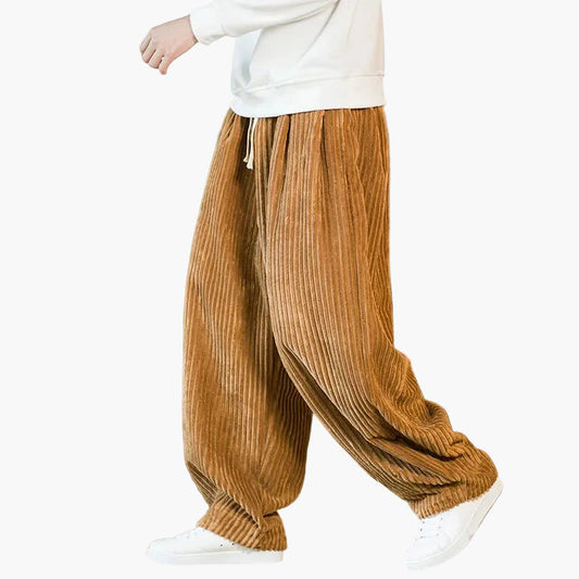 Herren Weit Geschnittene Cordhose Vintage Streetwear Jogginghose