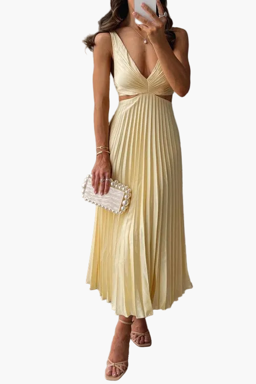 Damen Plissiertes Midikleid Elegant Festlich – Sanne Faltenrock, Abendmode & Partystyle