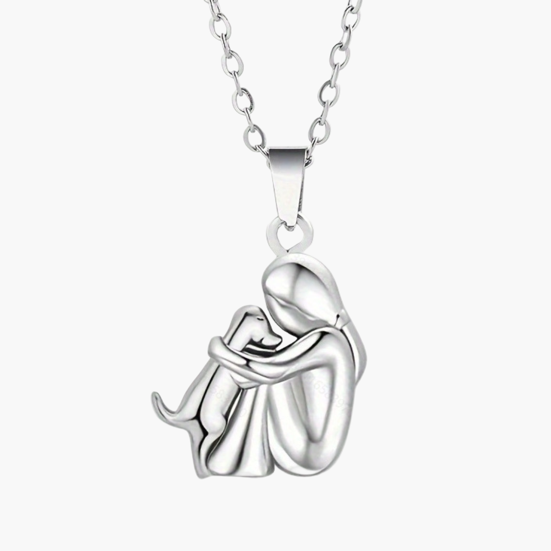 Damen Halskette mit Hundemotiv – Symbolische Anhänger-Kette für Hundeliebhaber, Geschenkidee
