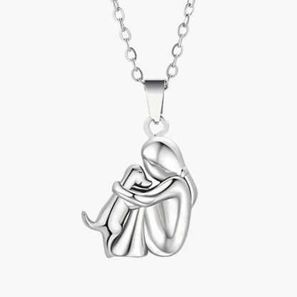Damen Halskette mit Hundemotiv – Symbolische Anhänger-Kette für Hundeliebhaber, Geschenkidee