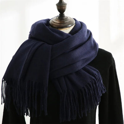Unisex Winter Schal mit Fransen weichem Material