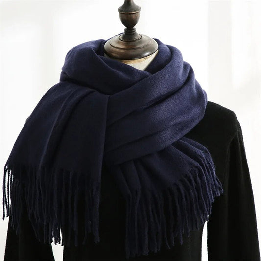 Unisex Winter Schal mit Fransen weichem Material