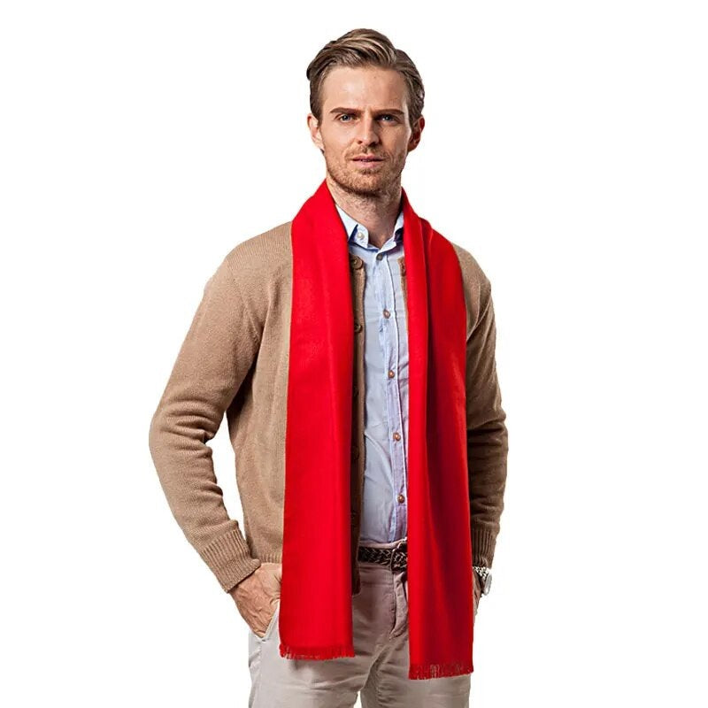 Roter Schal für Herren, weiches Material