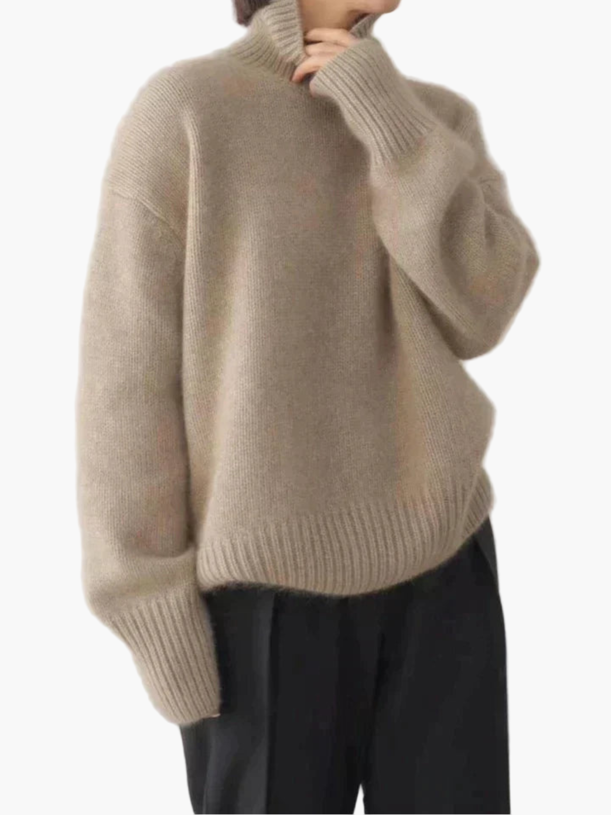 Damen Turtleneck Strickpullover – Moderner Oversized Look für Herbst & Winter