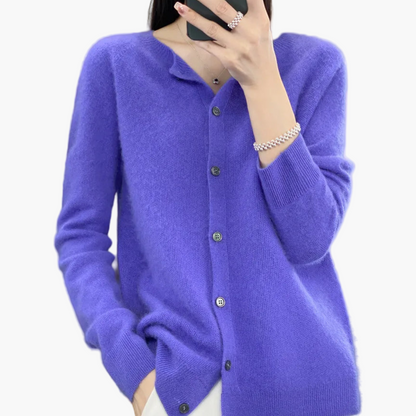 Damen Strickjacke im klassischen Stil – Eleganter Cardigan für Alltag und Büro