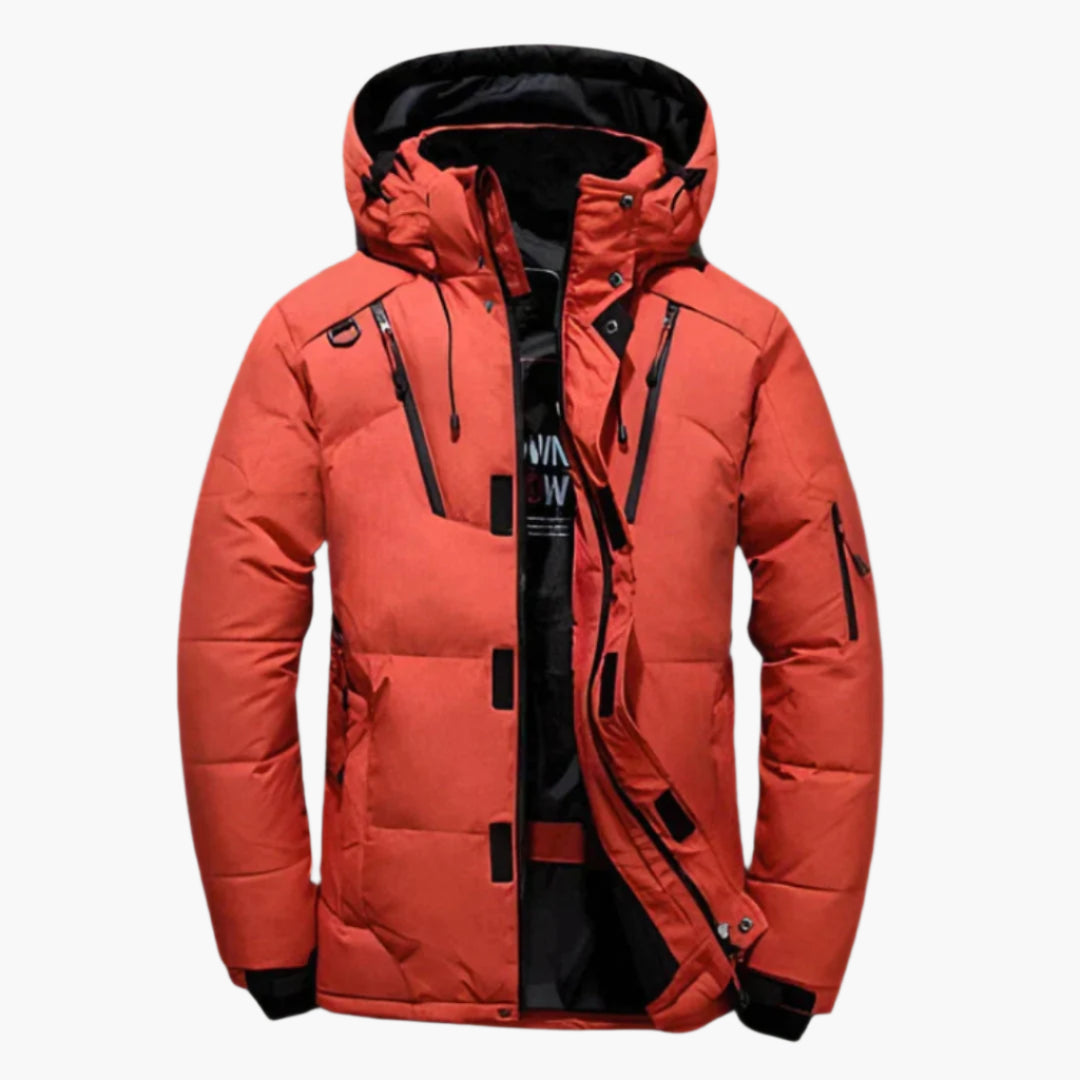 Herren-Winterjacke mit Kapuze und funktionalem Design