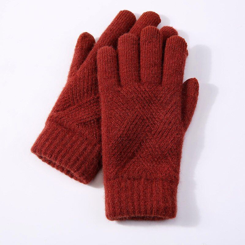Unisex Winter Strickhandschuhe mit Muster