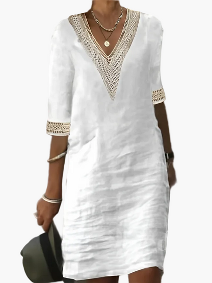 Damen Sommerkleid mit Häkeldetails – Eleganter Freizeitstil für warme Tage