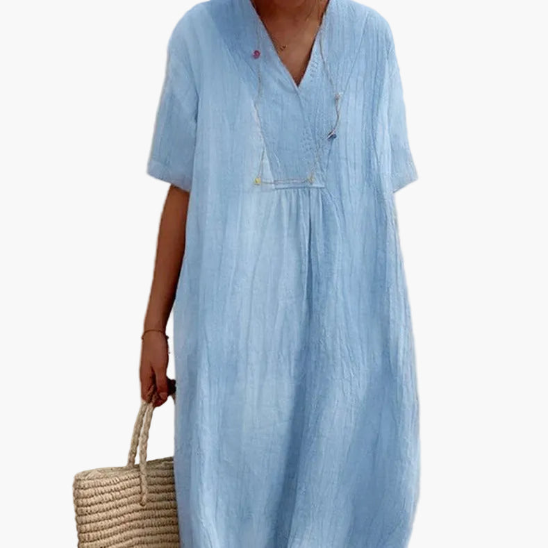 Damen Sommerkleid Elegant Locker Freizeitkleid für Alltag und Urlaub