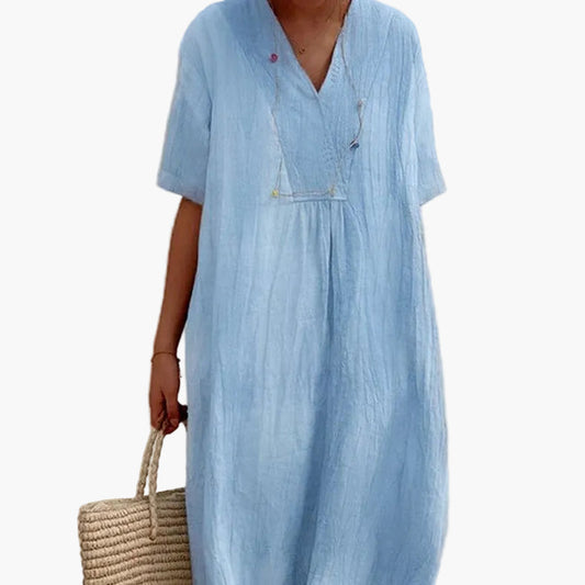 Damen Sommerkleid Elegant Locker Freizeitkleid für Alltag und Urlaub