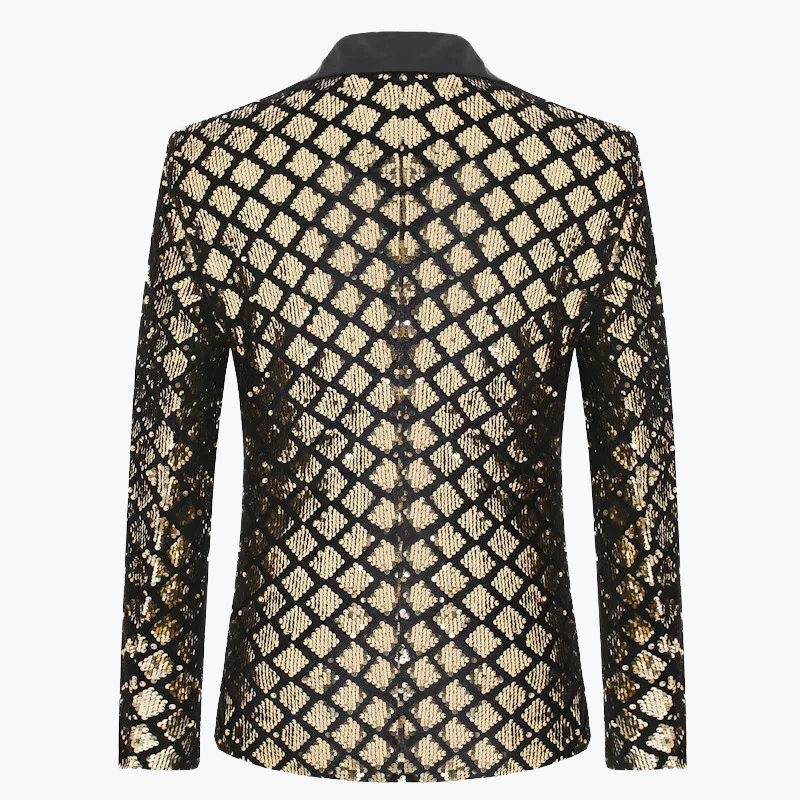 Herren Luxus Pailletten Sakko Blazer für Party und Bühne – Elegantes Glitzer-Design