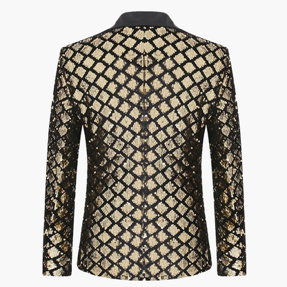 Herren Luxus Pailletten Sakko Blazer für Party und Bühne – Elegantes Glitzer-Design
