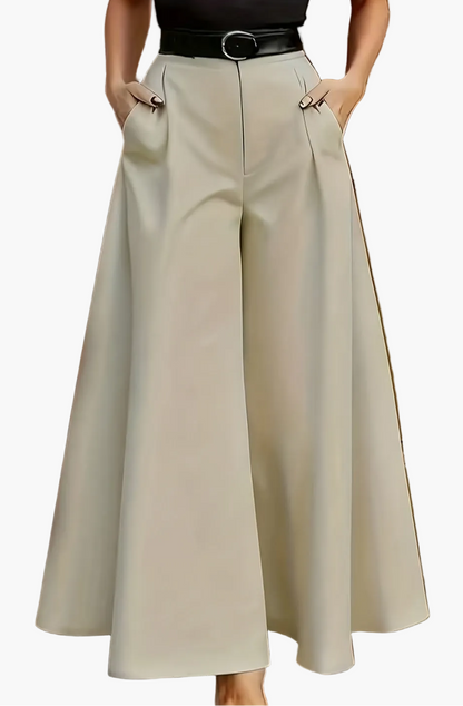 Damen Weitbeinige Palazzo-Hose Eleganter High-Waist Business & Abend-Look