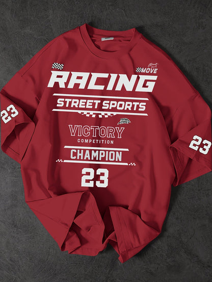 Herren Street Racing Sports Champion T-Shirt mit Print – Urban Style Freizeitshirt