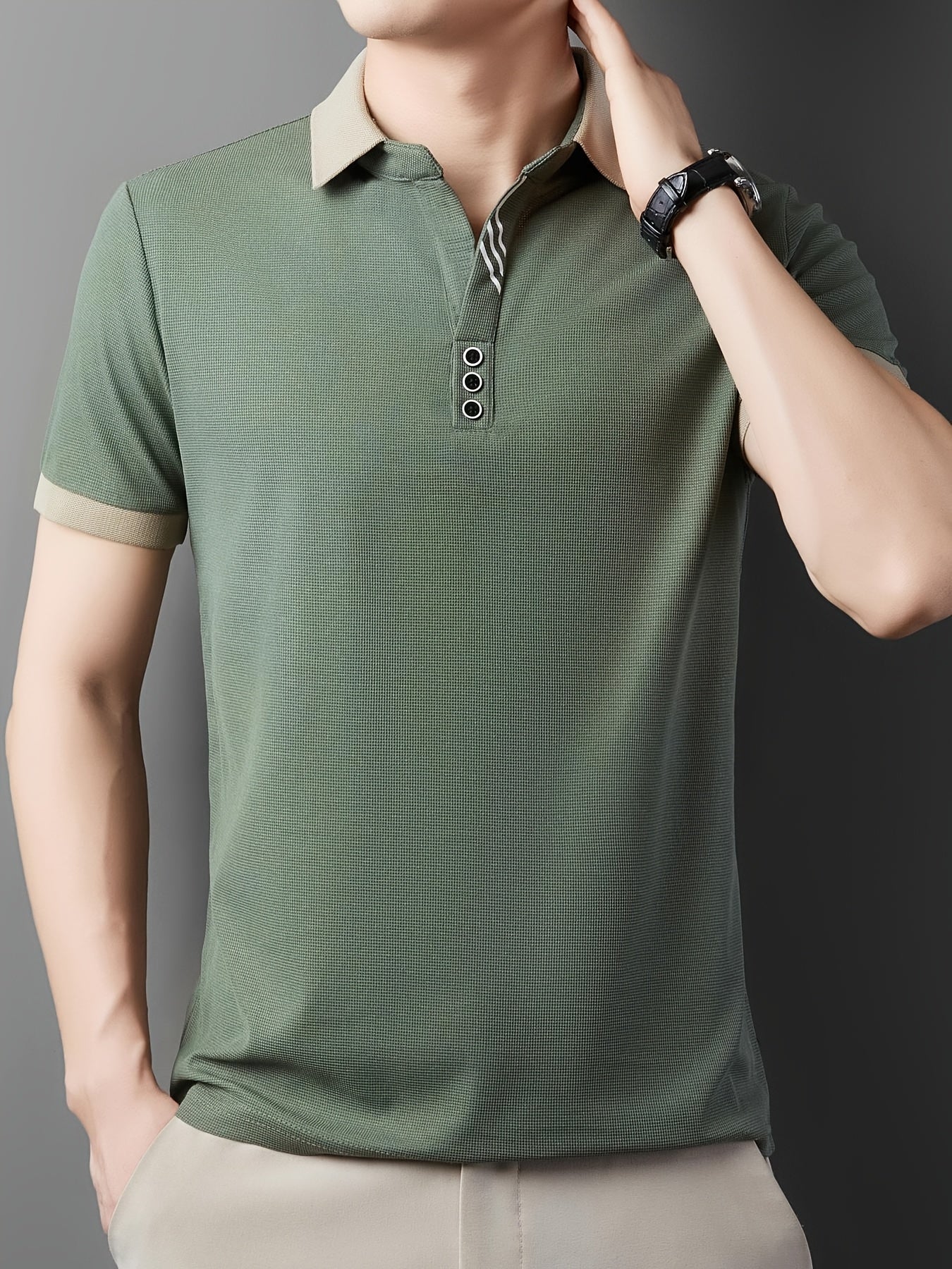 Herren Polo-Shirt mit Kontrastkragen – Stilvolles Freizeit- und Business-Oberteil