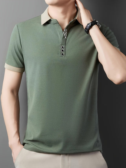 Herren Polo-Shirt mit Kontrastkragen – Stilvolles Freizeit- und Business-Oberteil