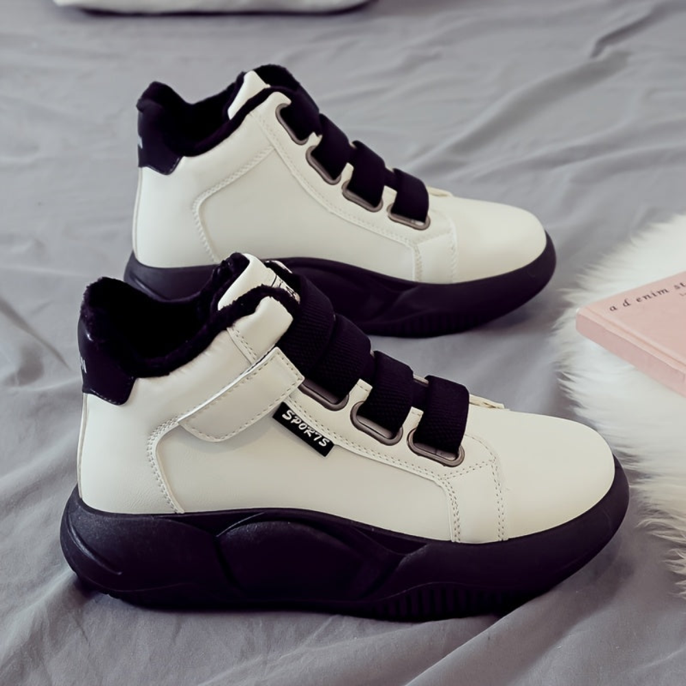 Damen High-Top Sneaker mit Klettverschluss und Futter