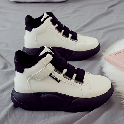 Damen High-Top Sneaker mit Klettverschluss und Futter