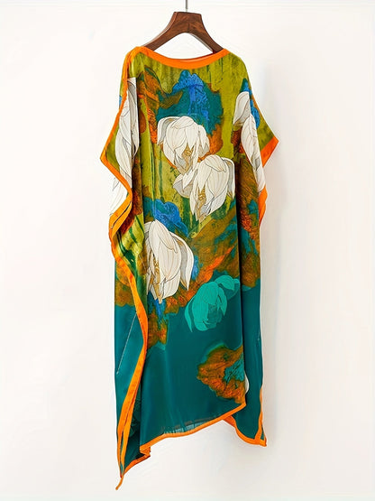 Damen Boho Strandkaftan mit Asymmetrischem Schnitt – Ideal für Urlaub und Sommer