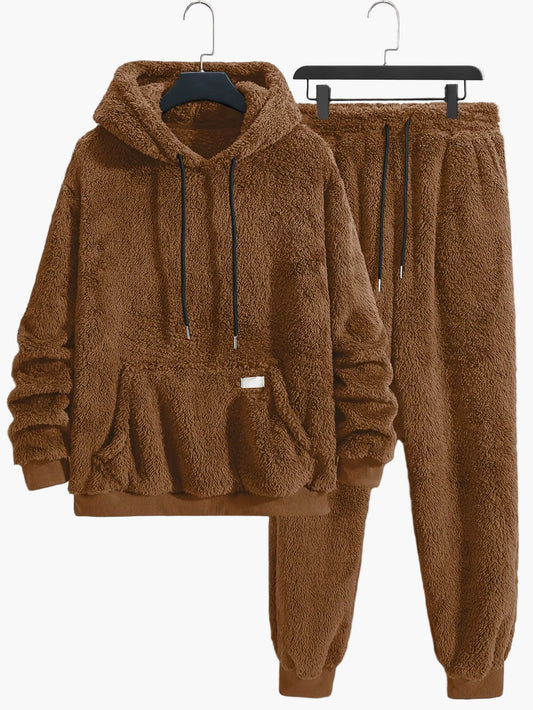 Herren Fleece Hausanzug Set Kapuzenpullover & Jogginghose – Kuscheliges Freizeit-Outfit für Herbst und Winter