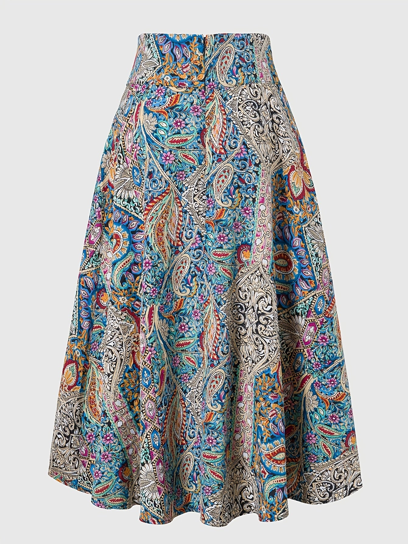 Damen Sommer Midikleid Elegant mit Paisley-Muster und Schleife – Perfekt für den Marktbesuch oder Urlaub