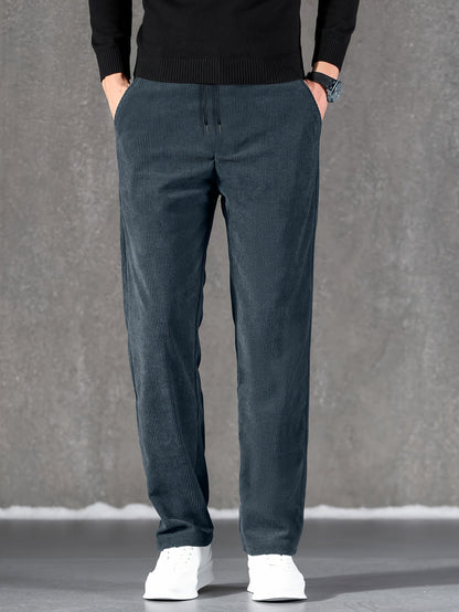 Cordhose Herren Winter warm gefüttert Jogginghose Schwarz