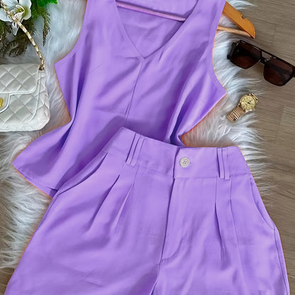 Damen Sommer Set – Elegantes Top und Shorts, Modischer Casual Look für Alltag & Urlaub