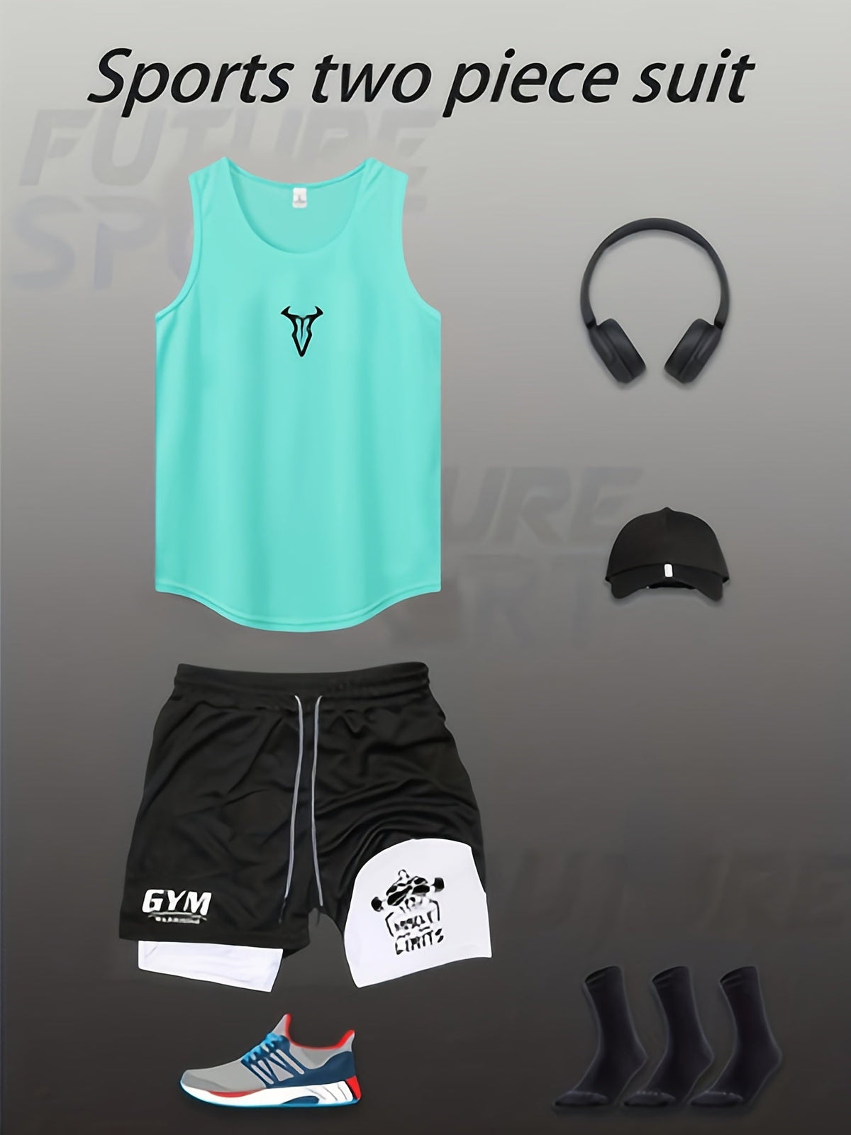 Herren Fitness Tanktop und Shorts Set – Sportliches Trainingsoutfit für das Fitnessstudio
