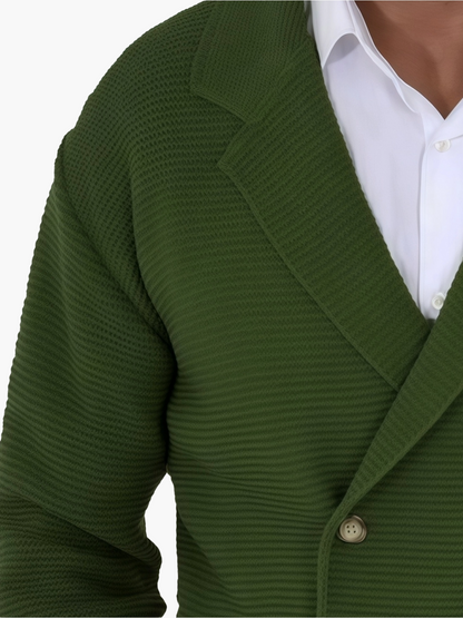 Herren Strickjacke Casual Doppelreihig Business Freizeit Sakko-Stil