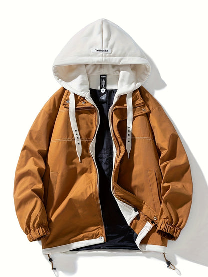 Unisex Jacke mit Kapuze und Reißverschluss, mehrfarbig