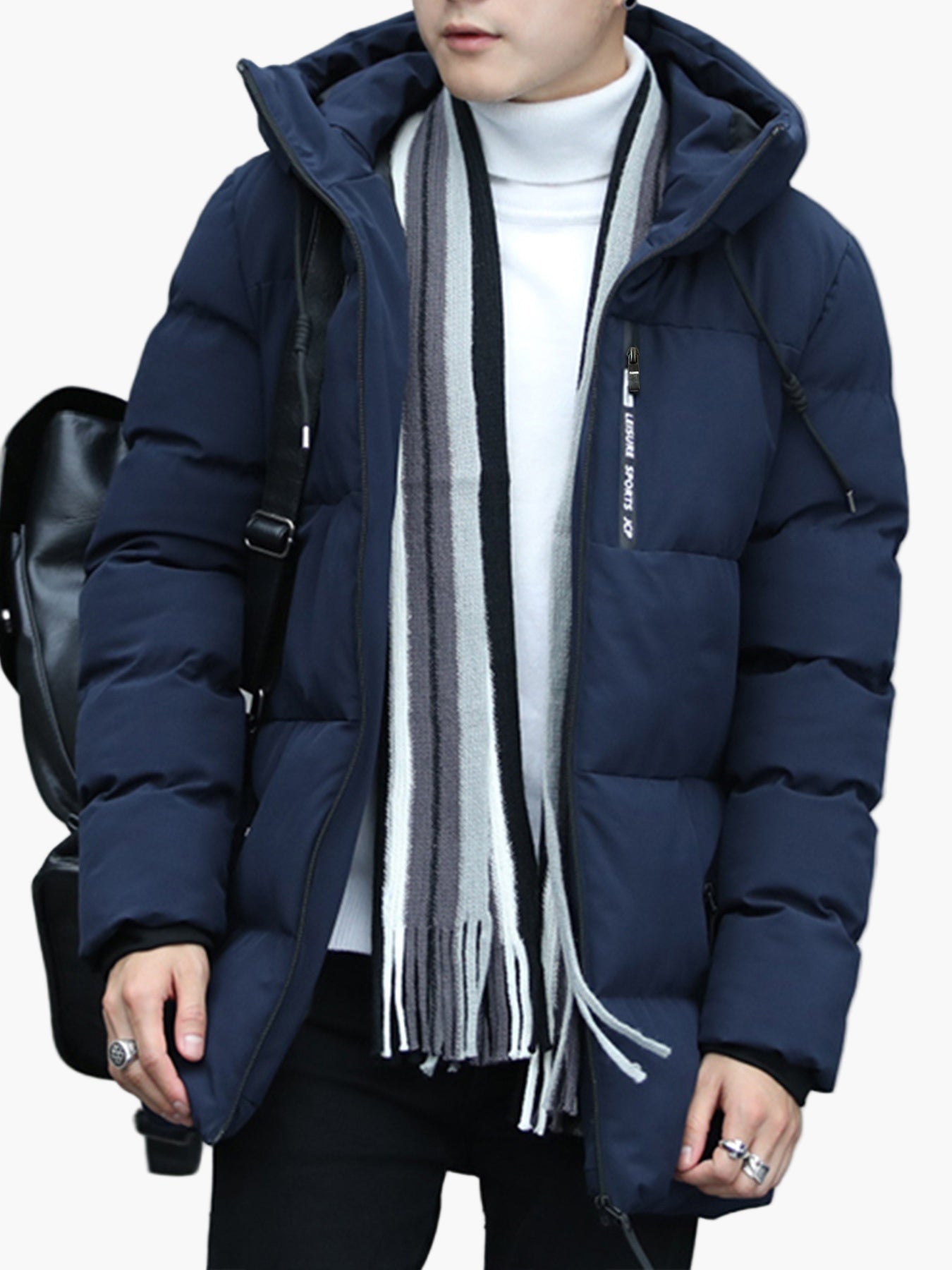 Herren Winter Steppjacke mit Kapuze – Modische Alltag & Freizeitjacke