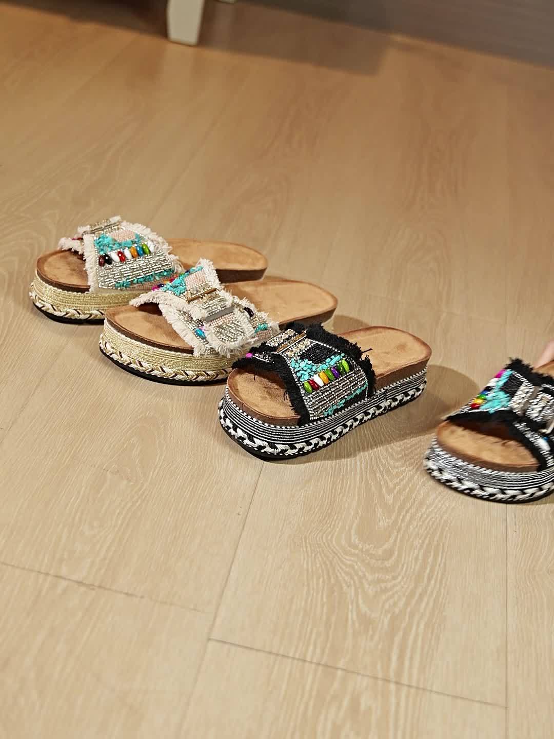 Damen Boho Plateau Sandalen – Boho-Chic Sommerschuhe für Strand und Freizeit