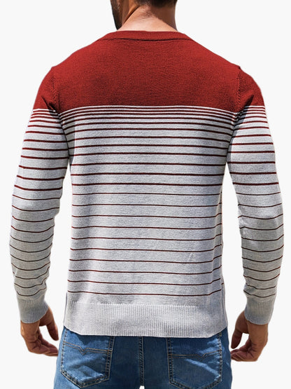 Herren Strickpullover mit Streifenmuster – Modischer Freizeit-Look für Alltag und Büro