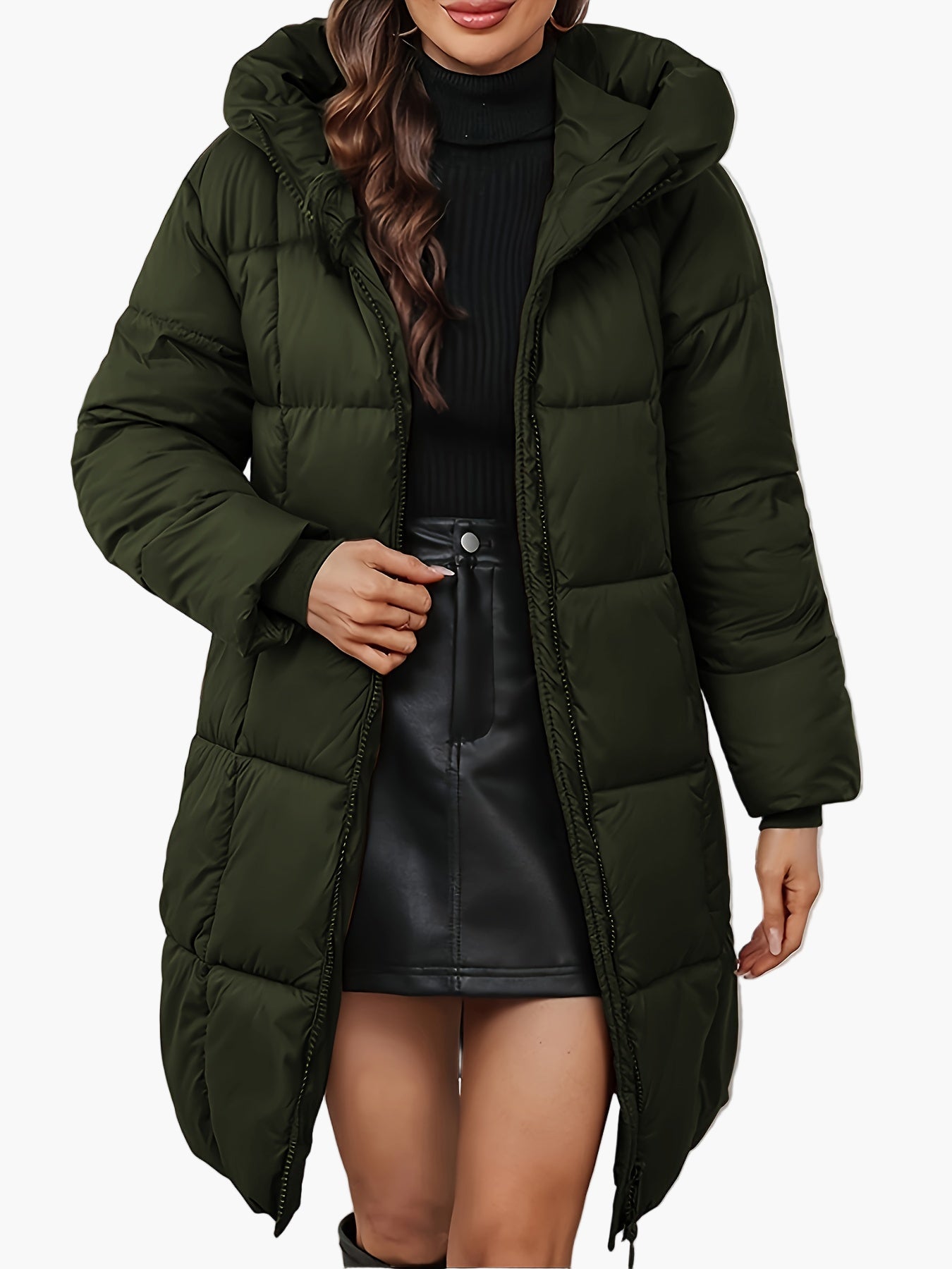 Damen Winter Steppmantel mit Kapuze – Eleganter, Wärmender Mantel für Alltag & Freizeit