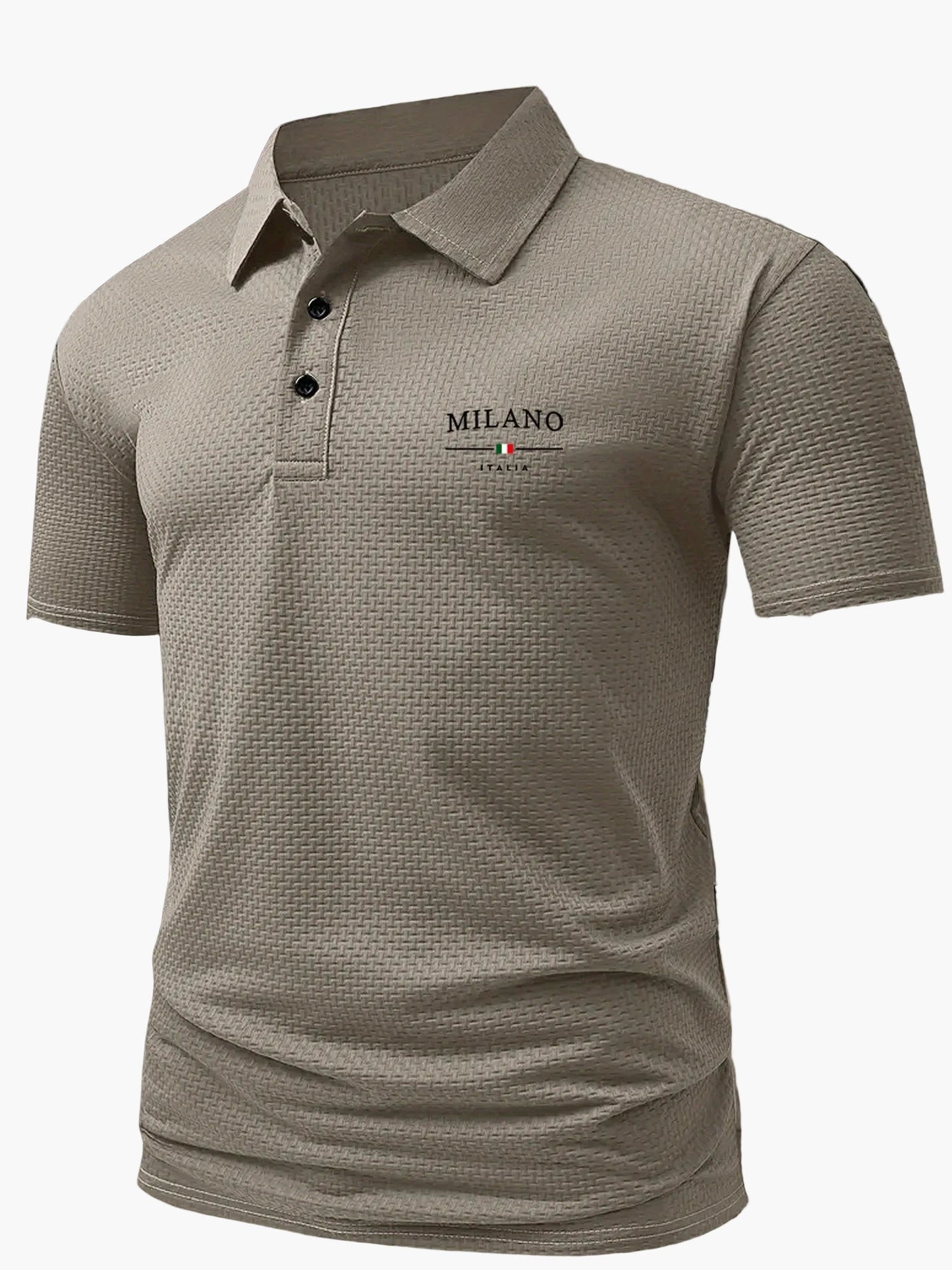 Herren Polo Shirt Casual Stil – Geometrisches Muster, Sommer Freizeit Poloshirt mit Knopfleiste