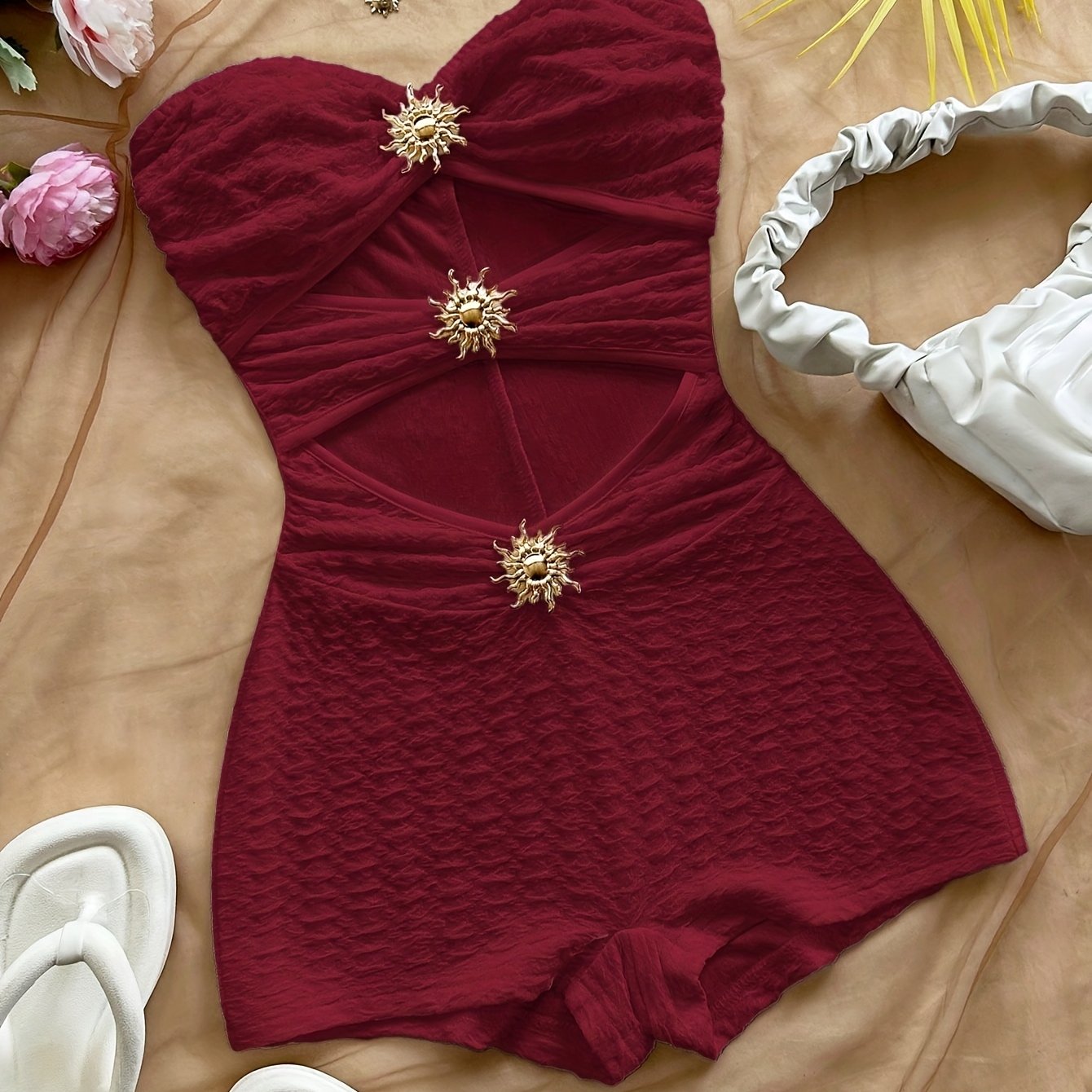 Damen Vintage Badeanzug mit Leopardenmuster und Cut-Outs – Retro Einteiler für Strand & Pool