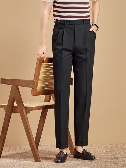 Herren Business-Hose mit Bundfalten – Elegante, Moderne Stoffhose für Büro & Alltag
