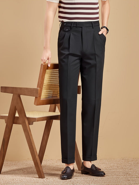 Herren Business-Hose mit Bundfalten – Elegante, Moderne Stoffhose für Büro & Alltag