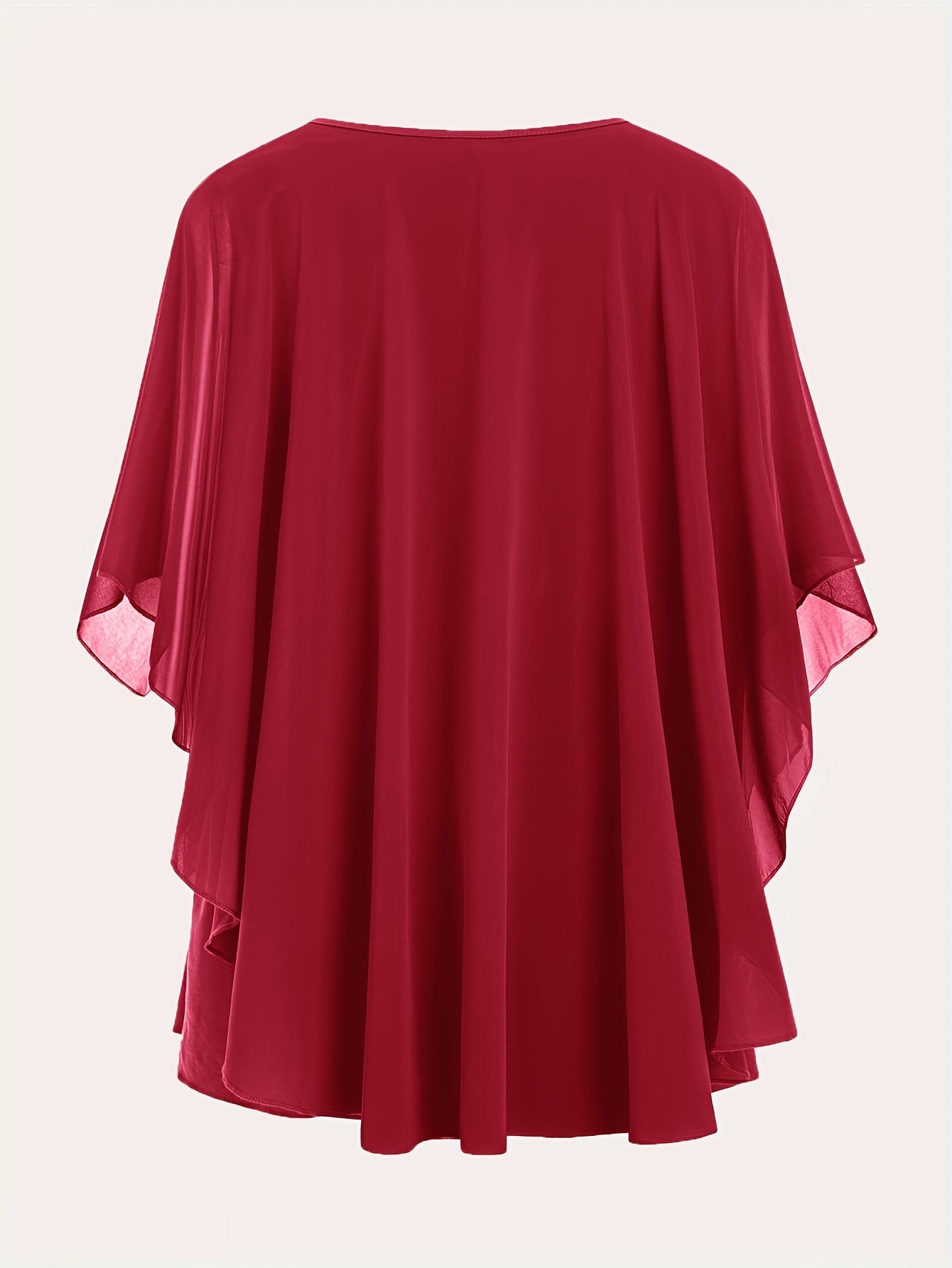 Damen Elegante Oversize Chiffon Bluse für Ausgehen und Büro