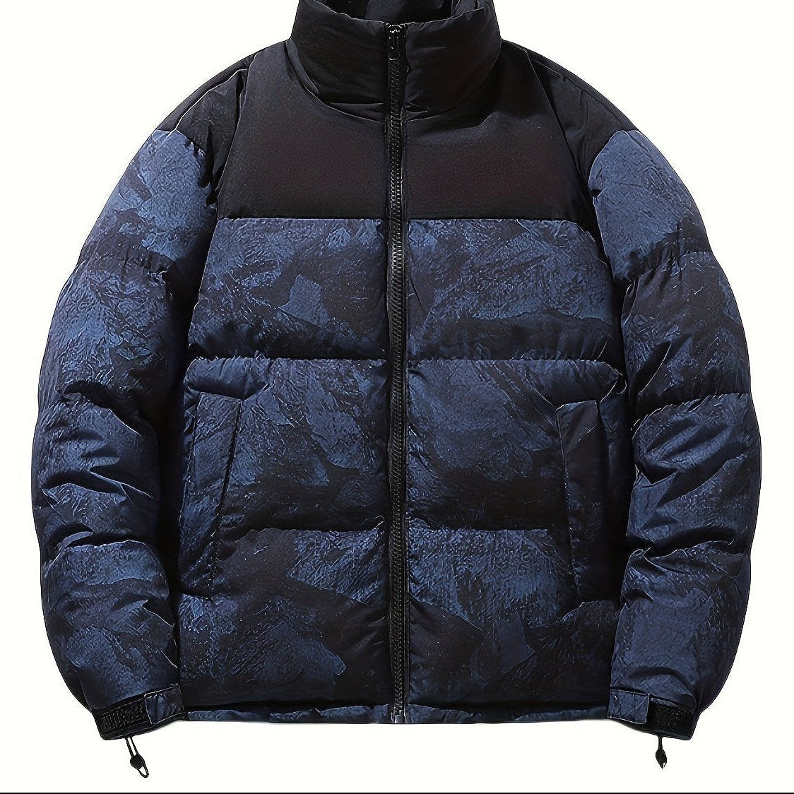 Steppjacke Unisex Pufferjacke Winterjacke mit Muster und Stehkragen