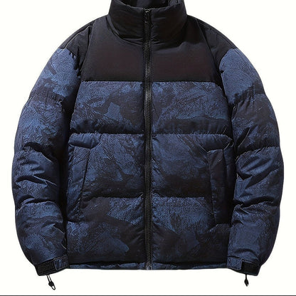 Steppjacke Unisex Pufferjacke Winterjacke mit Muster und Stehkragen