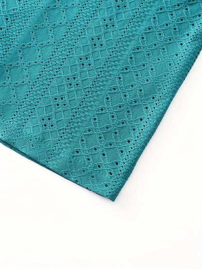 Herren Kurzarm-Hemd mit geometrischem Lochmuster und modernem Schnitt – Ideal für Urlaub, Freizeit & Sommer-Outfits